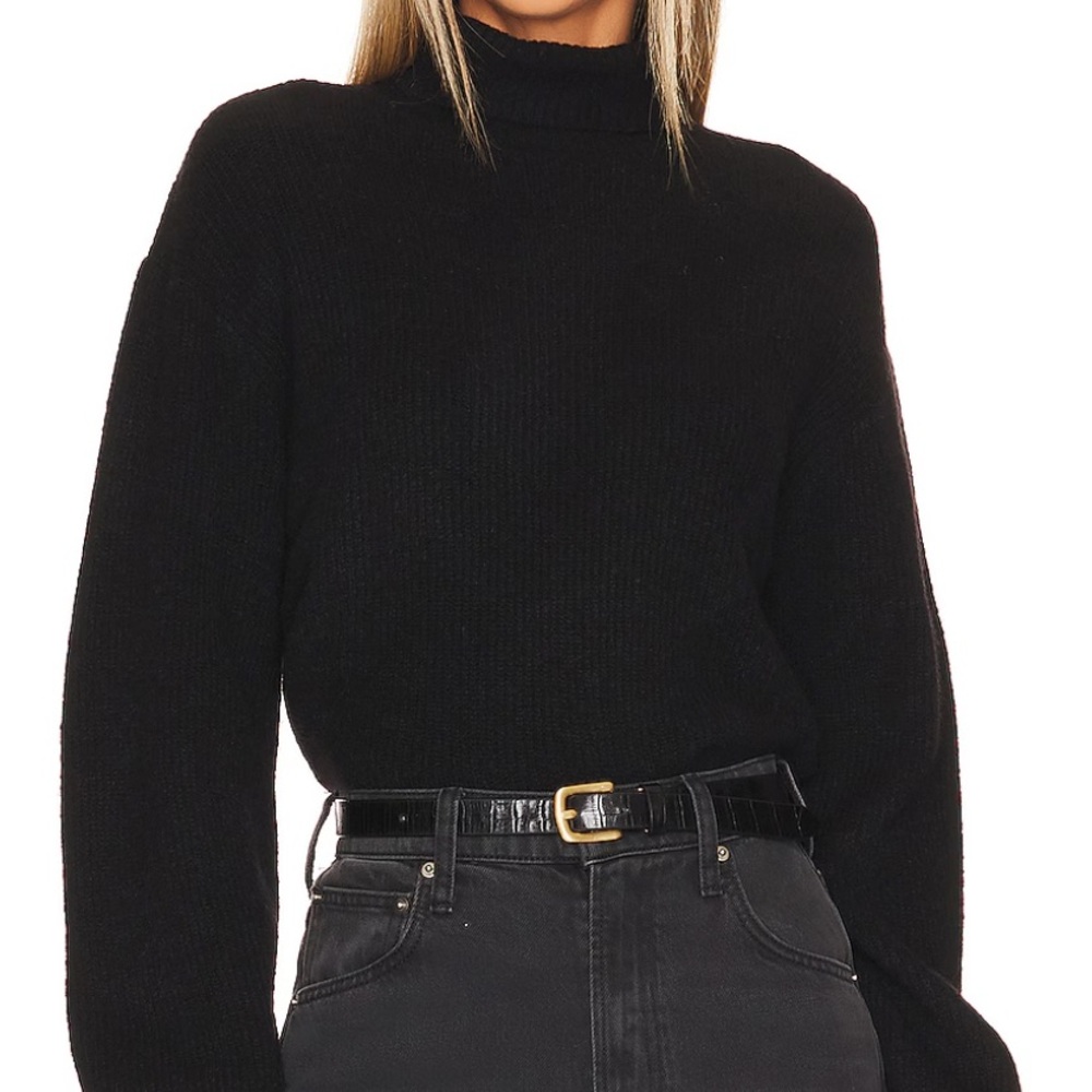 L'Academie Black Turtleneck Sweater